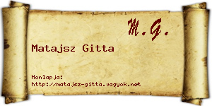 Matajsz Gitta névjegykártya